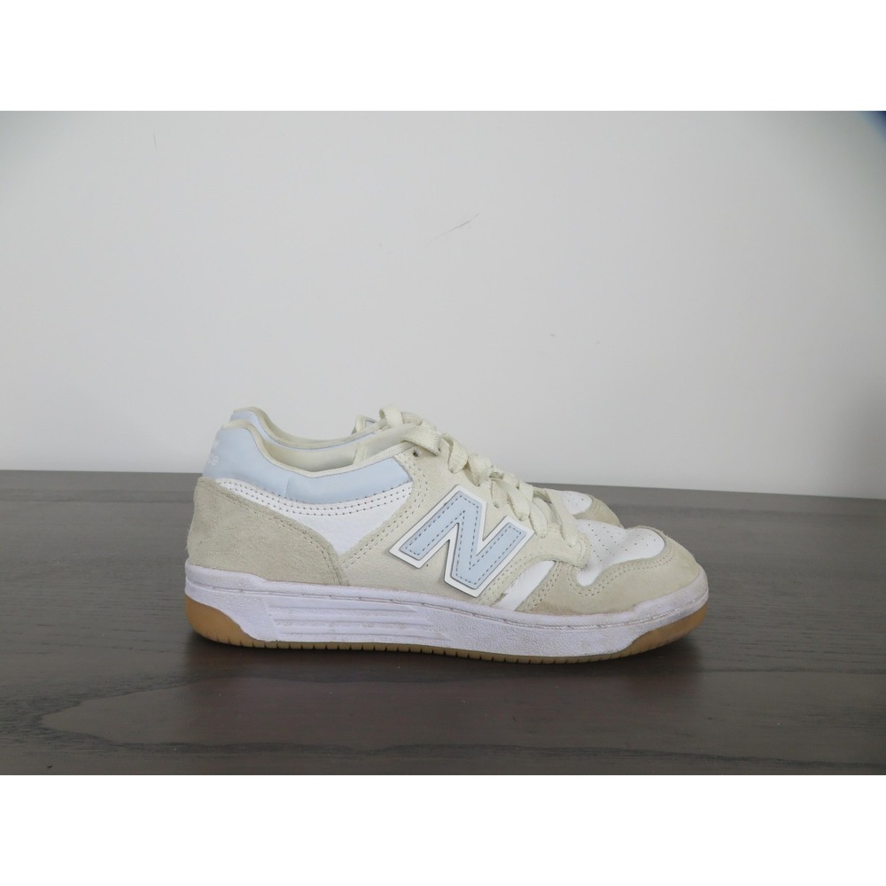 New Balance BB480 Shoes Womens 7 White Gum Leather Casual Sneakers BB480LSW
